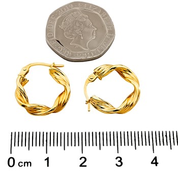 9ct Gold (Hollow) 1.3g Hoop Earrings